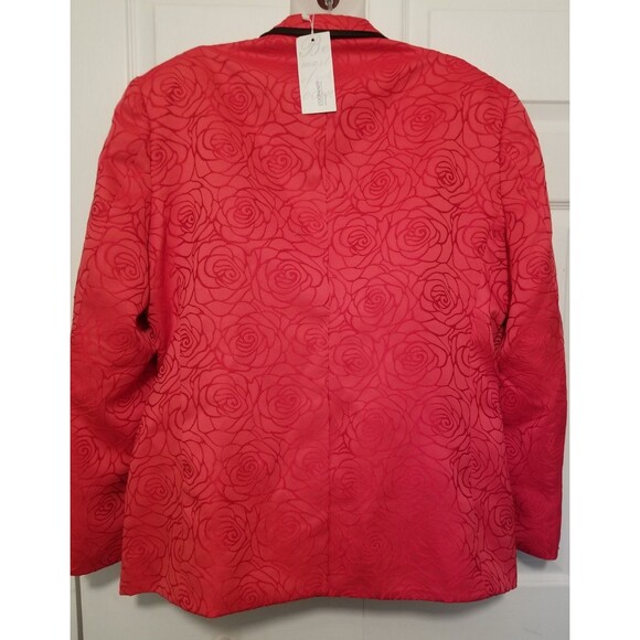 COOFANDY Women's Jacket Blazer Size Large Red Floral Embroidered New Tags - Picture 3 of 7
